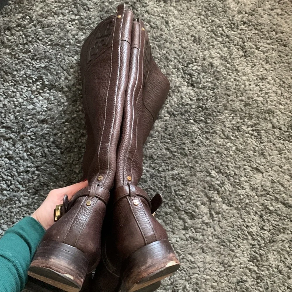 Tory Burch Logo Riding Boots - Picture 8 of 10